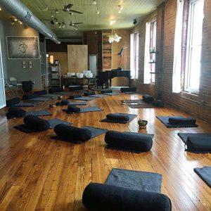 A room of yoga mats