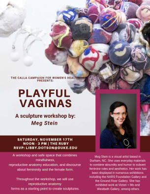 A flyer of an event called 'Playful Vaginas'